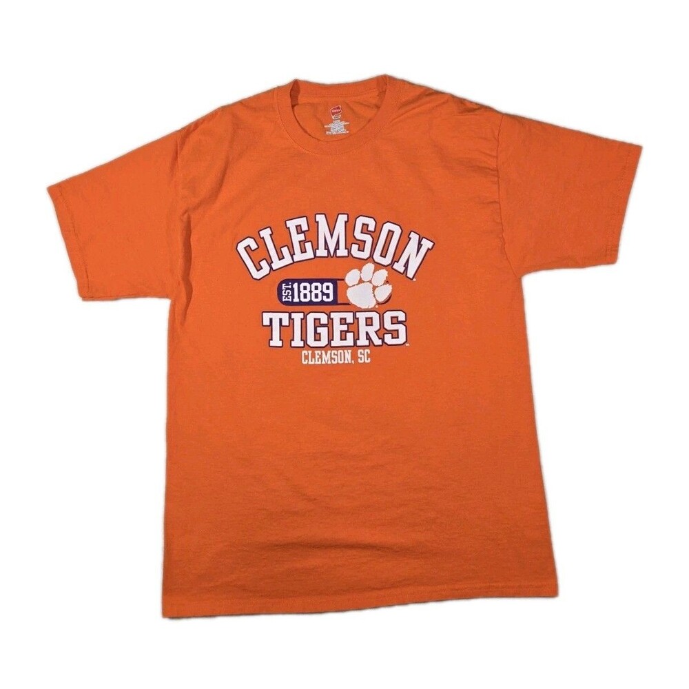 Mens Clemson University Tigers Short Sleeve T Shirt Large Orange ACC